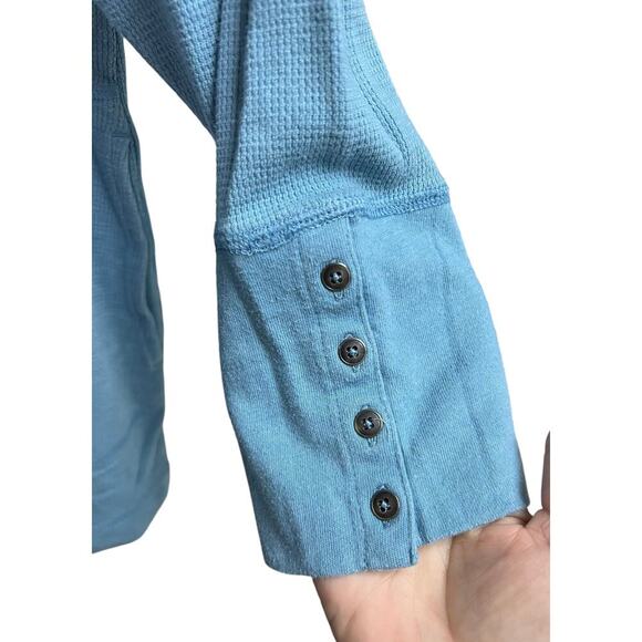 J.Jill Long Sleeve Pullover Knit Tunic Waffle Knit Top Pockets Women's 2X Blue - Picture 4 of 10